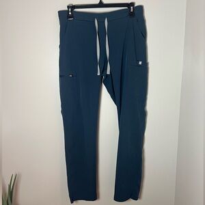 Figs Scrub Pants Graphite Blue Livingston Cargo Drawstring Waist Size S